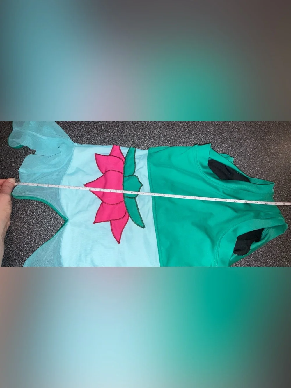 Tiger Friday Mint Green Floral Appliqué One Piece Leotard Size Adult Medium